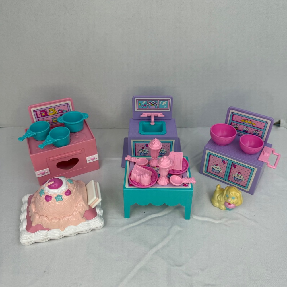 Vintage Mattel Puppy Surprise Sweet Treats Kitchen Vanity Playset Lot 90s Toys
